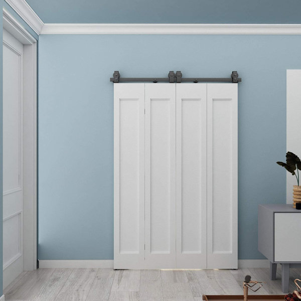 JUBEST BiFolding Standard Double Door Barn Door Hardware Kit Wayfair